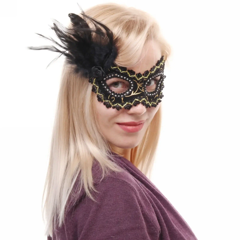 Маска карнавальная «Таинственная незнакомка», черный