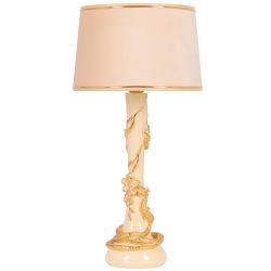 Настольная лампа Змея Катари Айвори с абажуром Тюссо Конфети Айвори