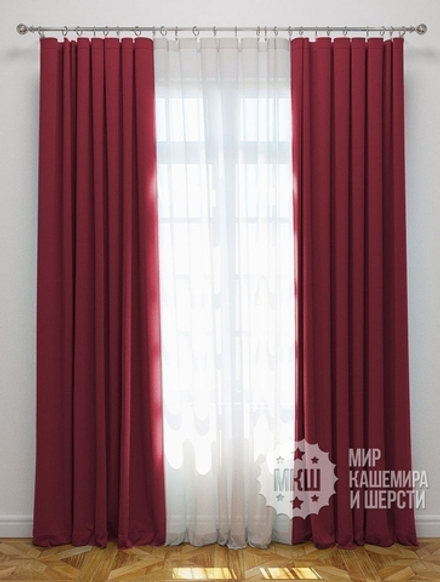Комплект штор блэкаут: САНСЕТ (арт. BL01-153-09) - 300х270, (170х270)х2 см. - (Возможна высота 250 см.) - бордовые