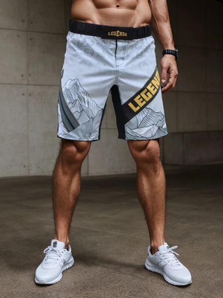 Шорты ММА LEGENDA Горы и Меч серый