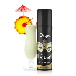 Съедобный жидкий вибратор Orgie DUAL VIBE! со вкусом коктейля PINA COLADA 15мл