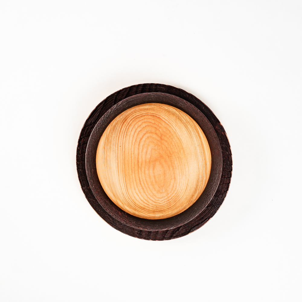 Набор деревянных тарелок из дерева сибирский кедр - 2 шт. TN82