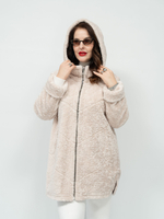 пальто зимнее женское шерстяное большие размеры экомех с капюшоном