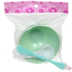 Набор косметический «Beauty», кисточка-15,4*1,9см, мерная ложка-10см, и чаша d-9см, 2 цвета