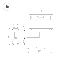 Светильник MAG-VIBE-SPOT-R55-18W Day4000 (BK, 24 deg, 48V) (Arlight, IP20 Металл, 5 лет) 044477