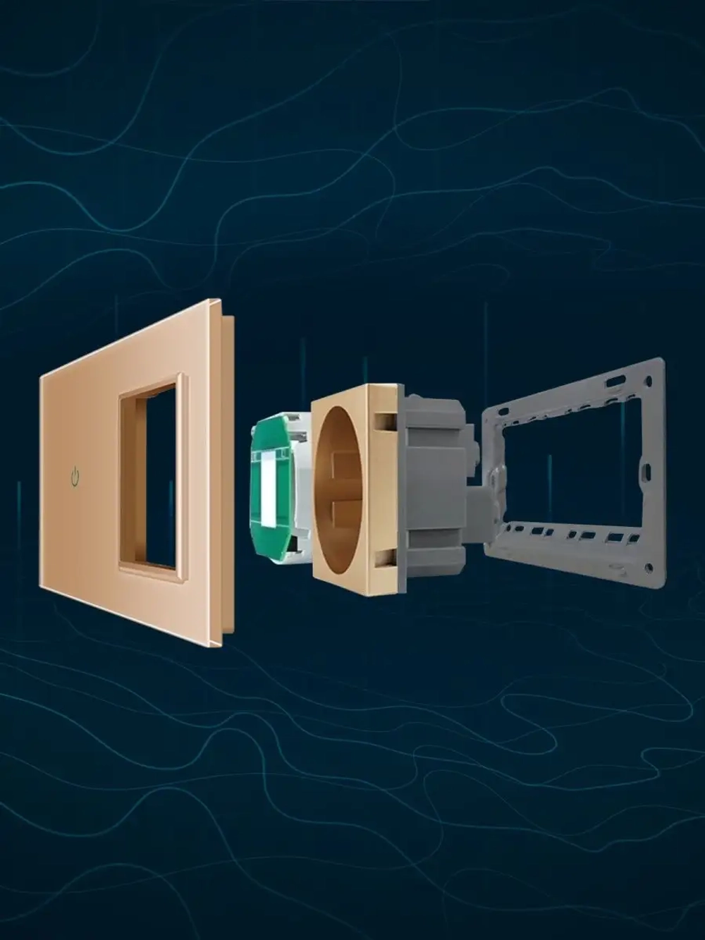 Сенсорный выключатель с розеткой электронный для дома, улицы