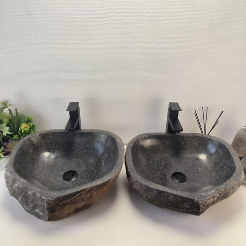 Раковина из речного камня ПАРА! RS-63693 46*44*16 2шт 0126