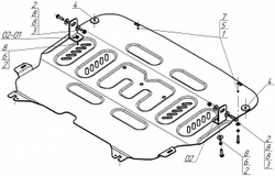 Защита стальная 2 мм двигателя и кпп Citroen C3, V=1.5D, FWD; 2016-2020 Motodor.71602