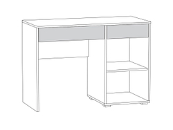 Вуди Стол письменный 12.42 белый/дуб золотой