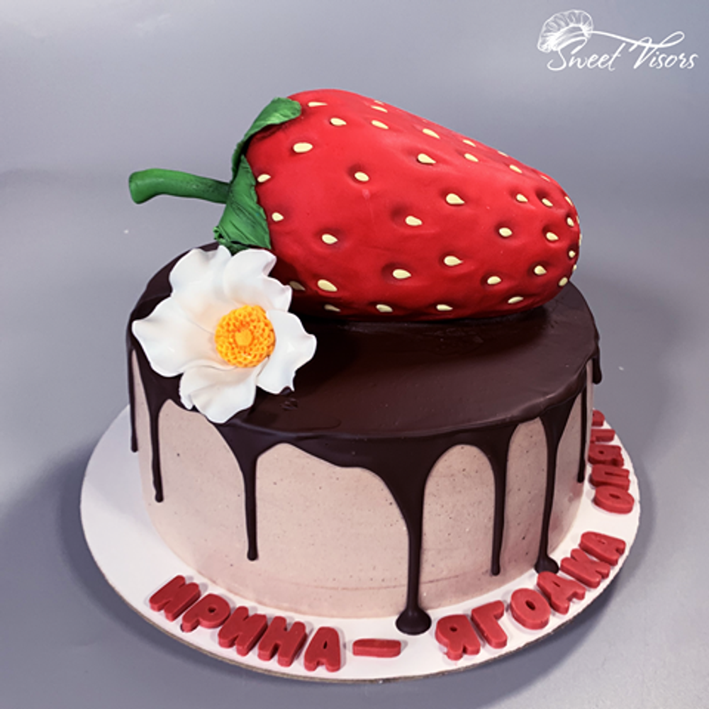 Торт с клубникой кондитерская Sweet Visors сладкие козырьки Светланы Дегтеревой
