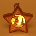 Украшение новогоднее подвесное с подсветкой «Оленёнок в звёздочке» 9,5 см