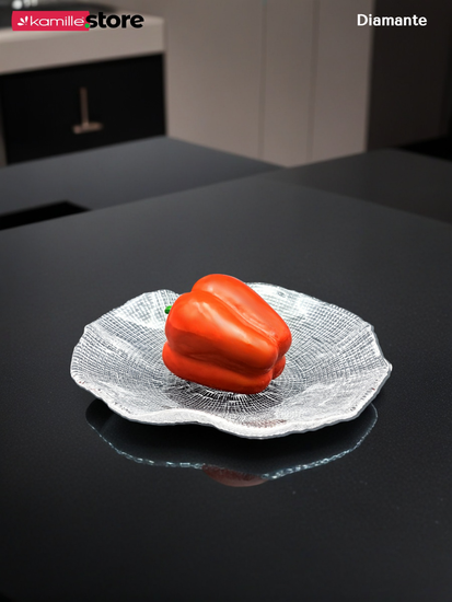 Блюдо салатник 20,5х3,5 см. из стекла Diamante