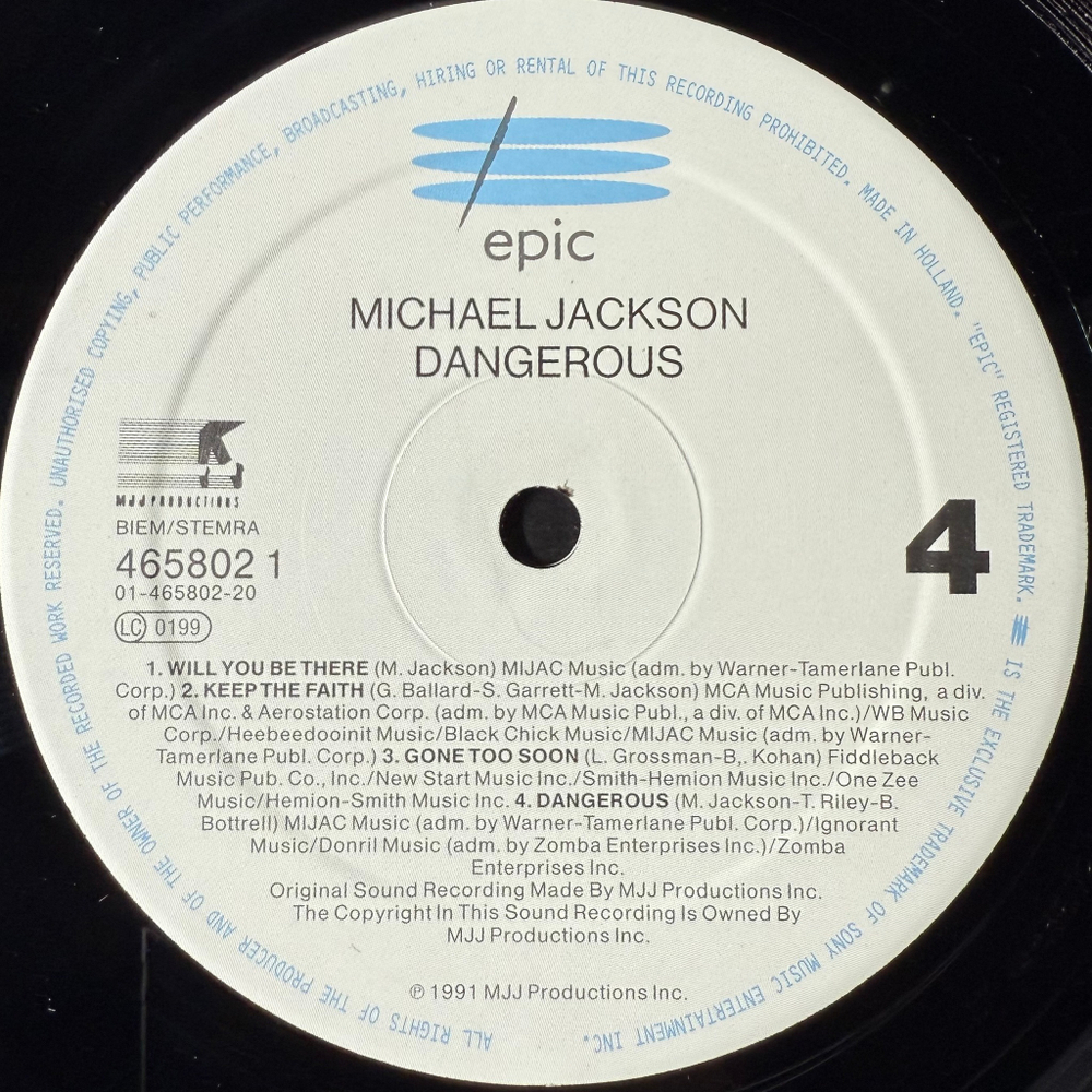 Michael Jackson - Dangerous 2LP (Голландия 1991г.)