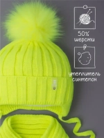 Шапка детская зимняя с помпоном и шарф