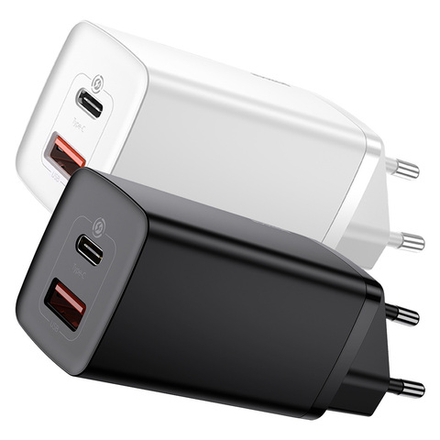 Зарядное устройство Baseus GaN2 Lite Quick Charger C+U 65W