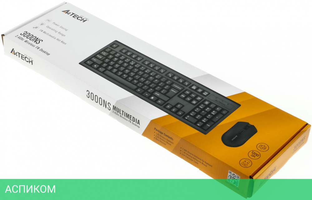 Набор периферии A4Tech Wireless Desktop 3000NS