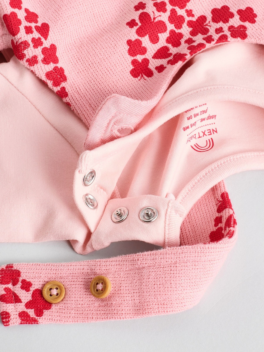 Боди с длинным рукавом и комбинезон в комлекте для малышей Next E65-351, Розовый