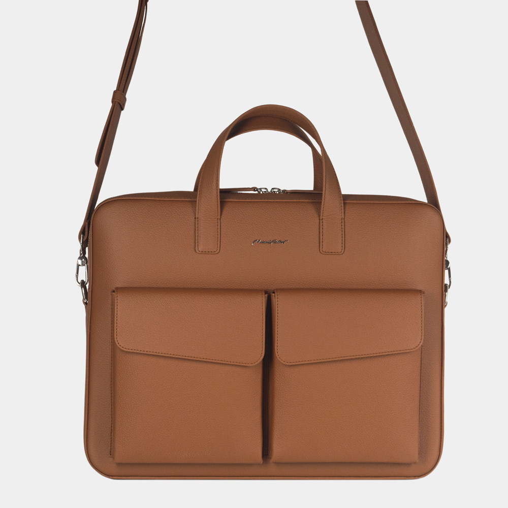Сумка для ноутбука и документов Bocage Business из кожи теленка, цвета карамель