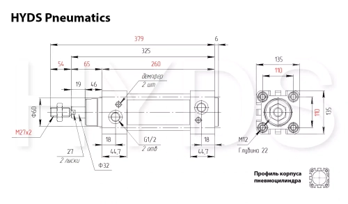 DNC-125-100-PPV-A Пневмоцилиндр
