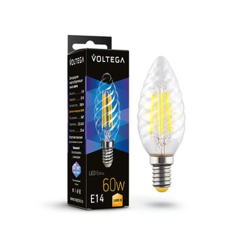 Светодиодная лампа Crystal Candle corn 6W 3000K E14 (7211) VG10-CC1E14-3K-6W-F прозрачная Voltega
