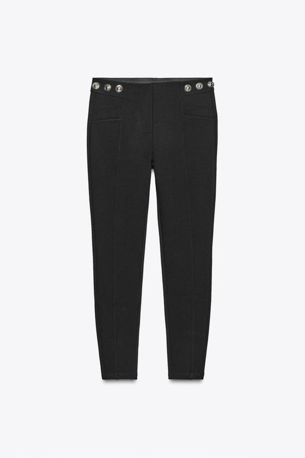 ZARA ЛЕГИНСЫ С ЗОЛОТИСТЫМИ ПУГОВИЦАМИ, ЧЕРНЫЙ