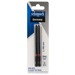 Бита удлиненная PH2х100мм, 1/4''(2шт./комп.) Scheppach Sch-HW-S22