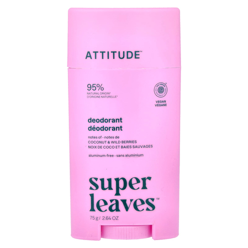 ATTITUDE, Super Leaves™, дезодорант-стик, кокос и лесные ягоды, 75 г (2,64 унции)