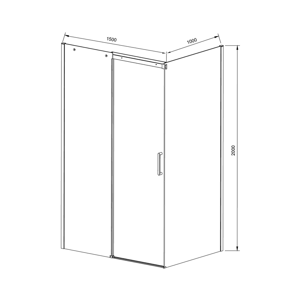 Душевой уголок Дайс (Dice) Vincea VSR-4D1015CLGM, 1500*1000, вороненая сталь, стекло прозрачное