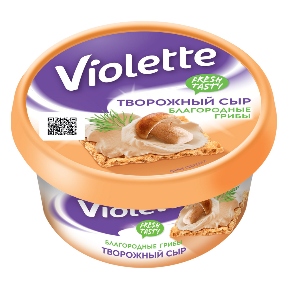 Cыр творожный Violette Благородные грибы 140 гр