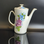 Кофейный чайник фарфоровый, изящный декор голубых цветов, Wloclawek porcelana, золочение, винтаж Польша, времён СССР 1967-1973 гг