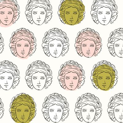 Голова Греческая статуя на молочном