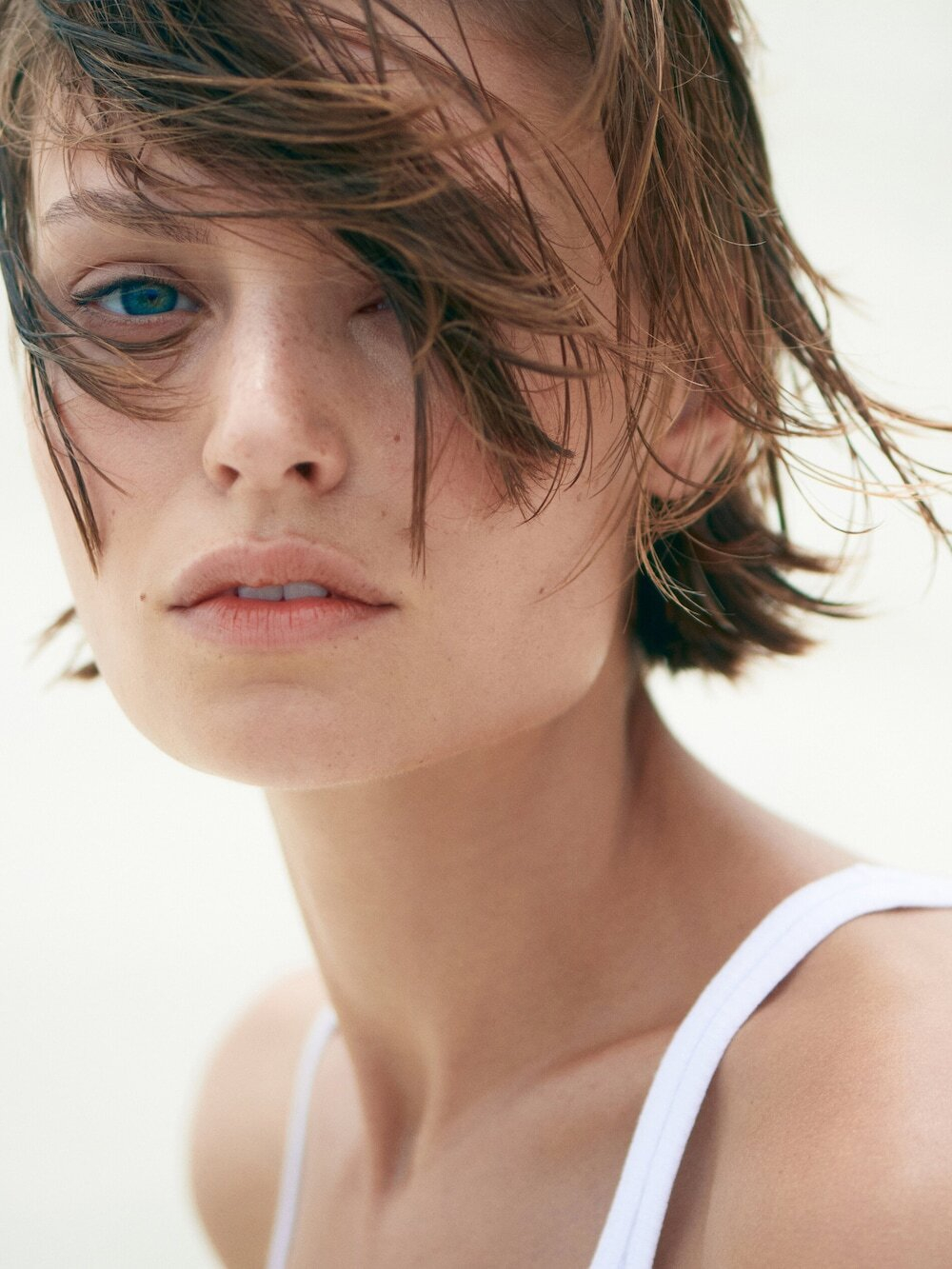 Massimo Dutti Топ из 100% хлопка с бретелями, белый