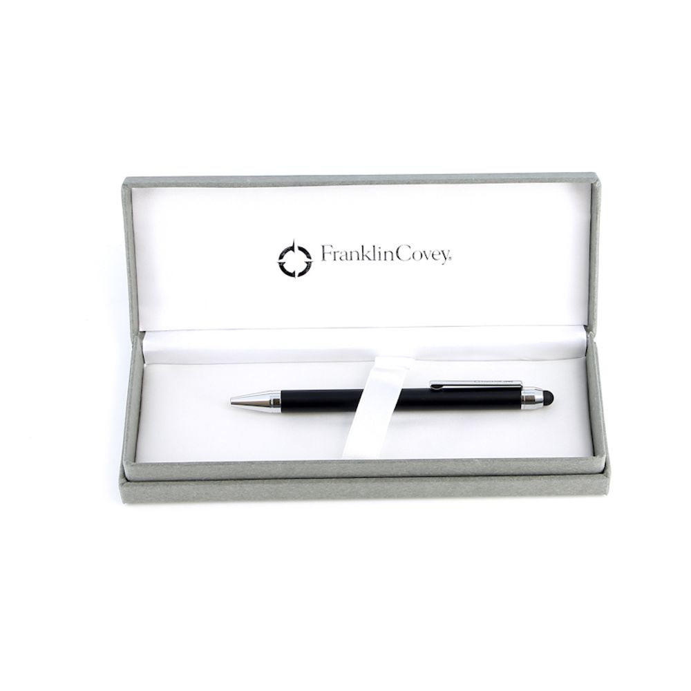 Шариковая ручка - стилус Franklin Covey Newbury Black в футляре (FC0112-1)