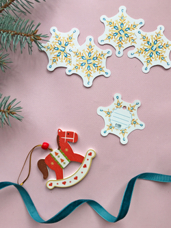 Бирка на подарок  «Снежинка новогодняя», 6,5 × 6 см