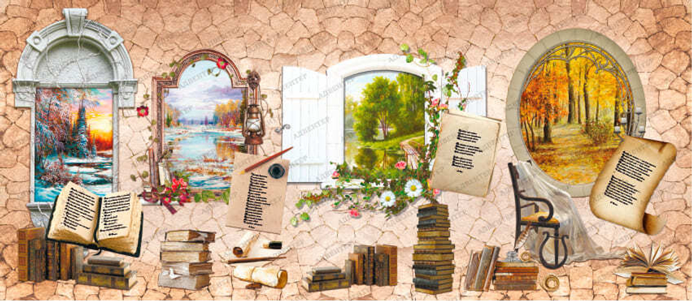 Фотообои для кабинета литературы Времена года 143