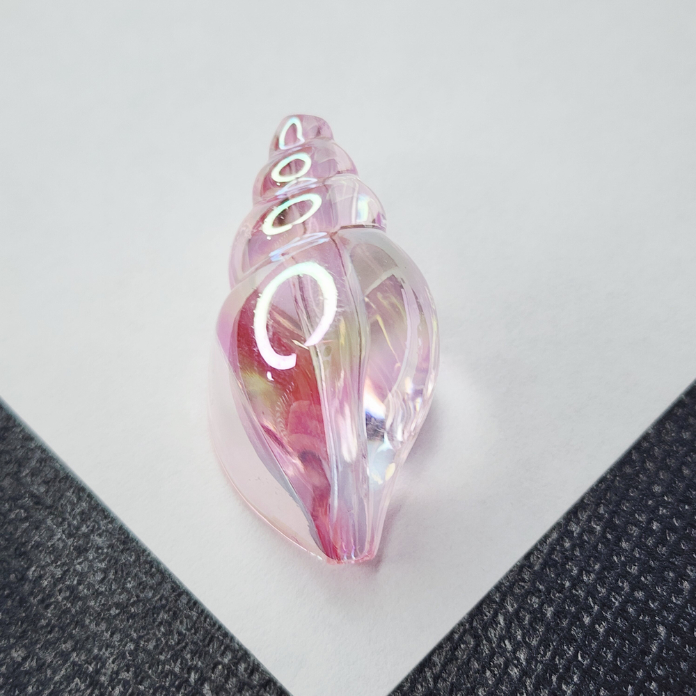 Бусина ракушка, акрил, нежно - розовый, морская раковина, р-р 38×21мм