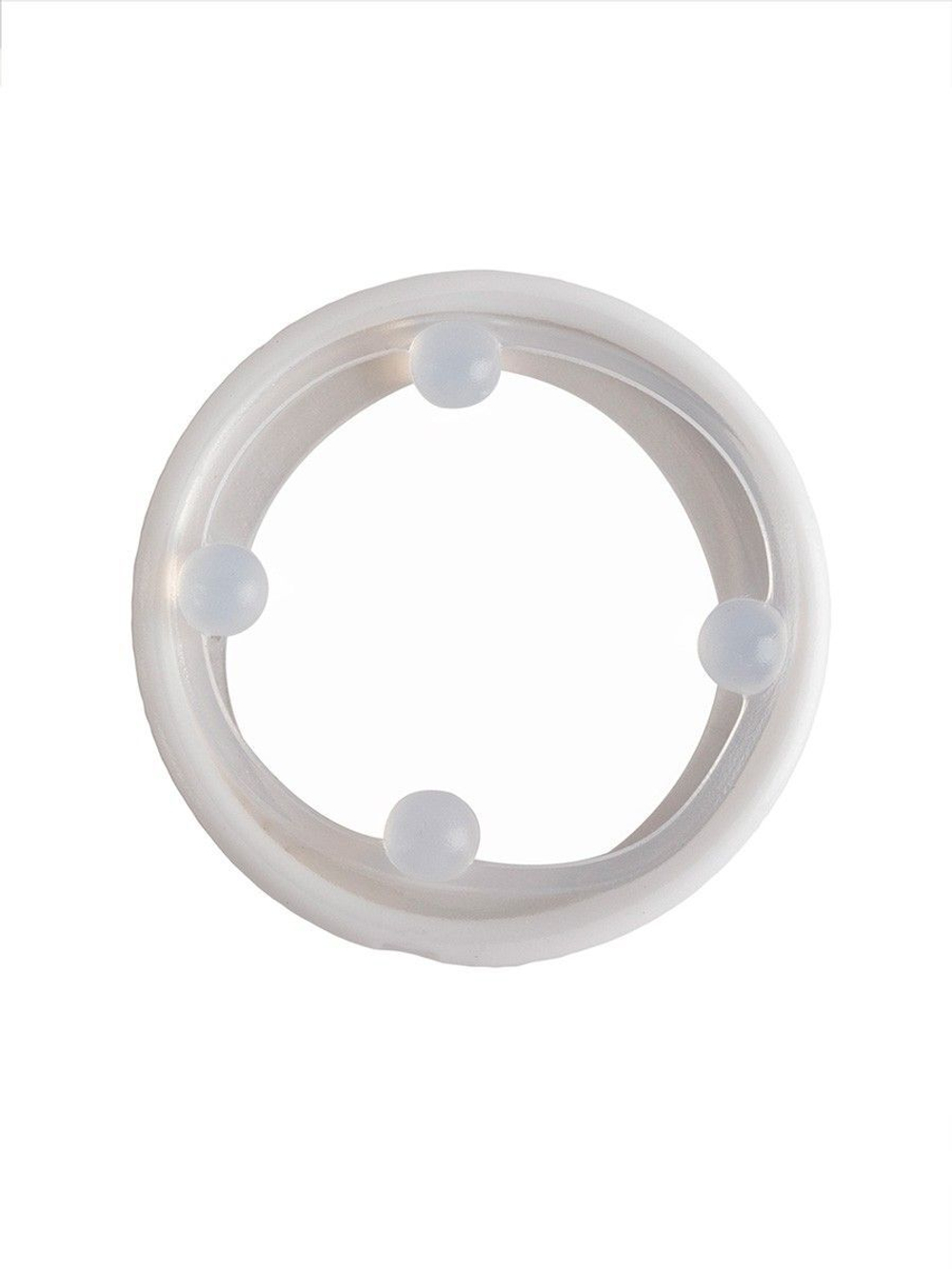Эрекционное кольцо с 4 стимулирующими шариками (Цвет: белый)