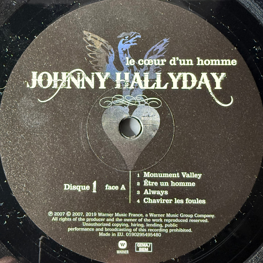 Johnny Hallyday ‎– Le Cœur D'un Homme 2LP (Европа 2019г.)