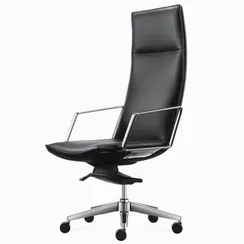 Офисное кресло Alix, натуральная черная кожа