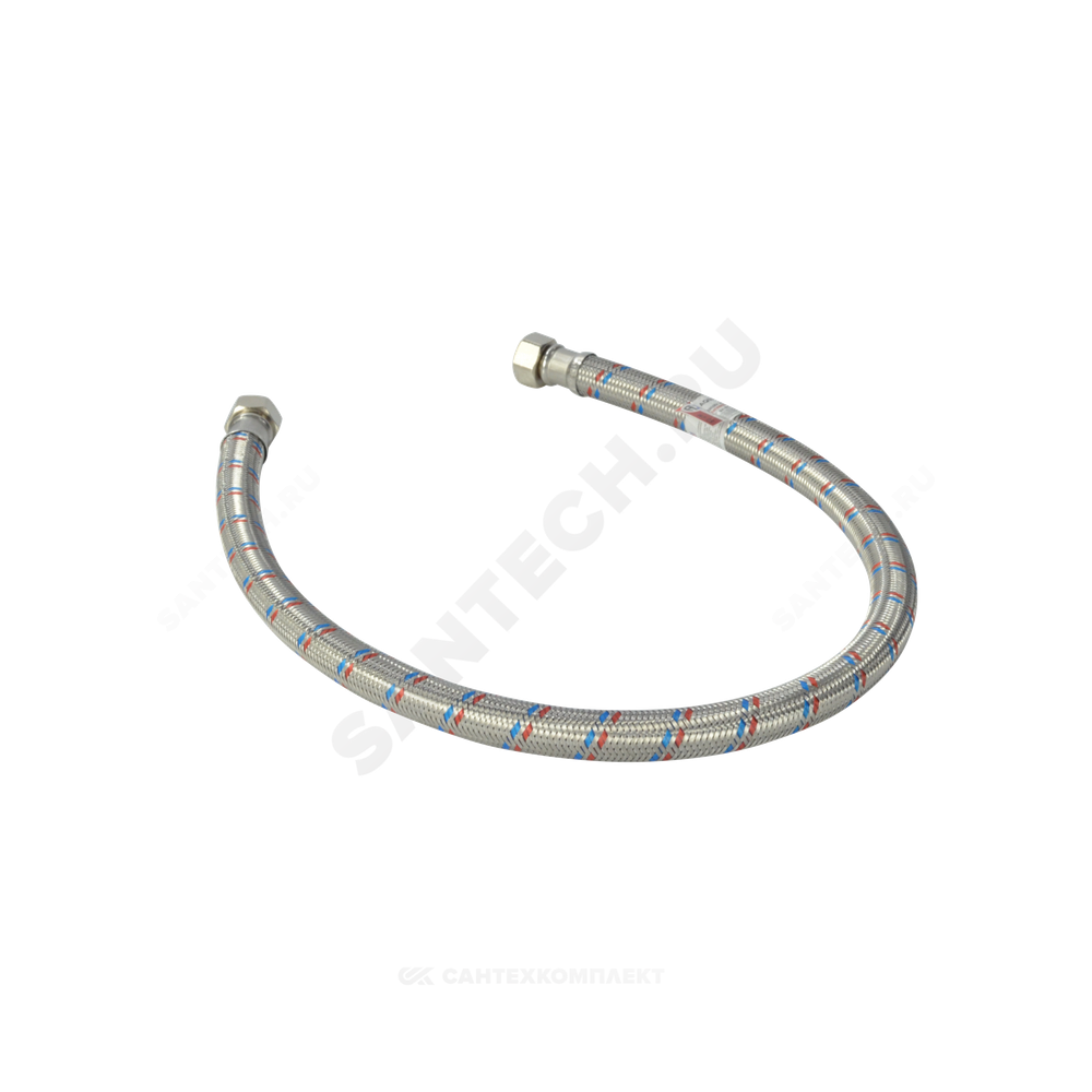 Подводка гибкая для воды нержавеющая оплетка ГИГАНТ 1/2" г-г L=0.5м AQUALINE 04932