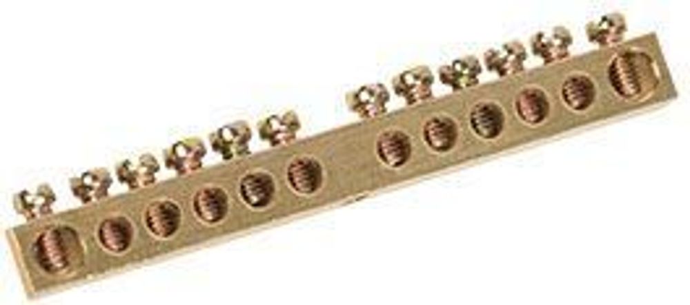 Шина PEN "земля-ноль" 6х9мм 24/1 (24групп/крепеж по центру) IEK YNN10-24-100 Шина PEN "земля-ноль" 6х9мм 24/1 (24групп/крепеж по центру) IEK YNN10-24-100