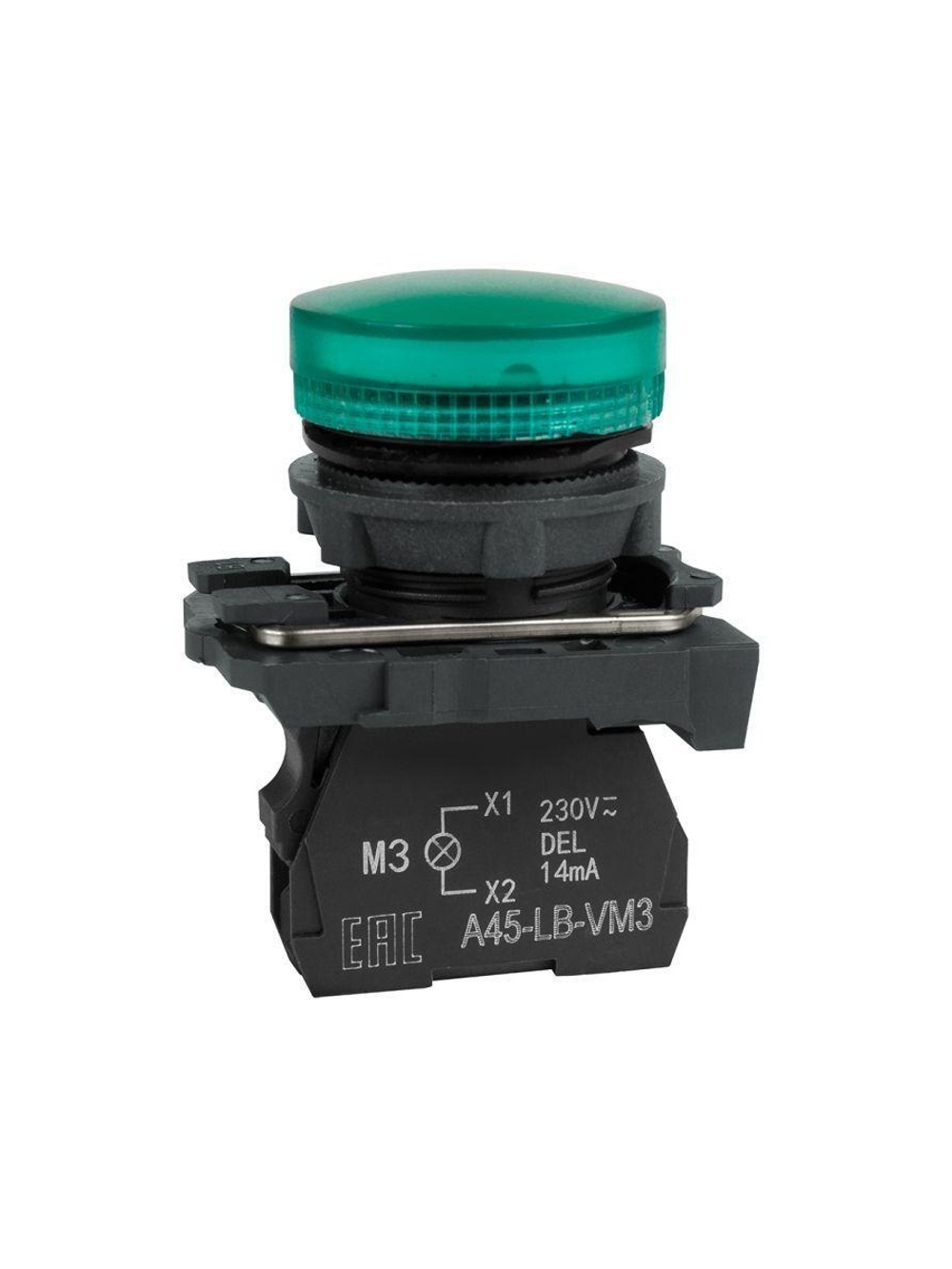 Лампа сигнальная OptiSignal D22 C5-L-M3 зел. пластик 230-240VAC XB5AVM3 КЭАЗ 332188