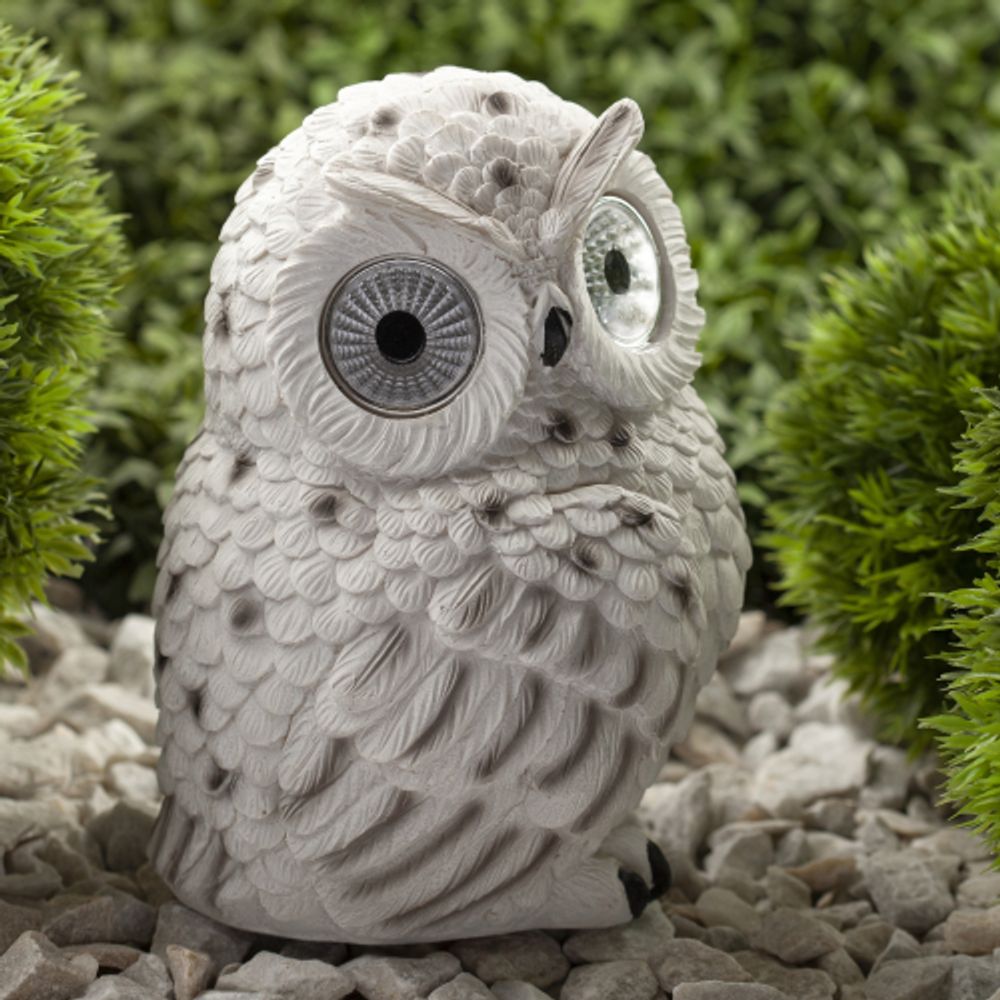 Светильник уличный ЭРА ERAFYS01-09 Полярная сова на солнечной батарее полистоун 19 см