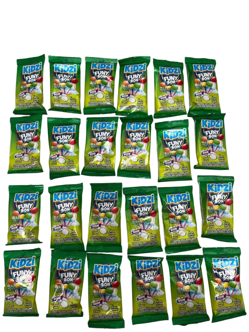 Кисло-сладкие ириски с фруктовыми вкусами ( 24шт по 15гр)