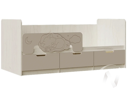 Кровать 1;8*0;8м Детская Юниор-4 (дуб крафт белый/шарли мокко)