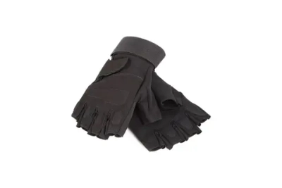 Перчатки треккинговые Следопыт Tactic без пальцев, с защит. накладками, черные