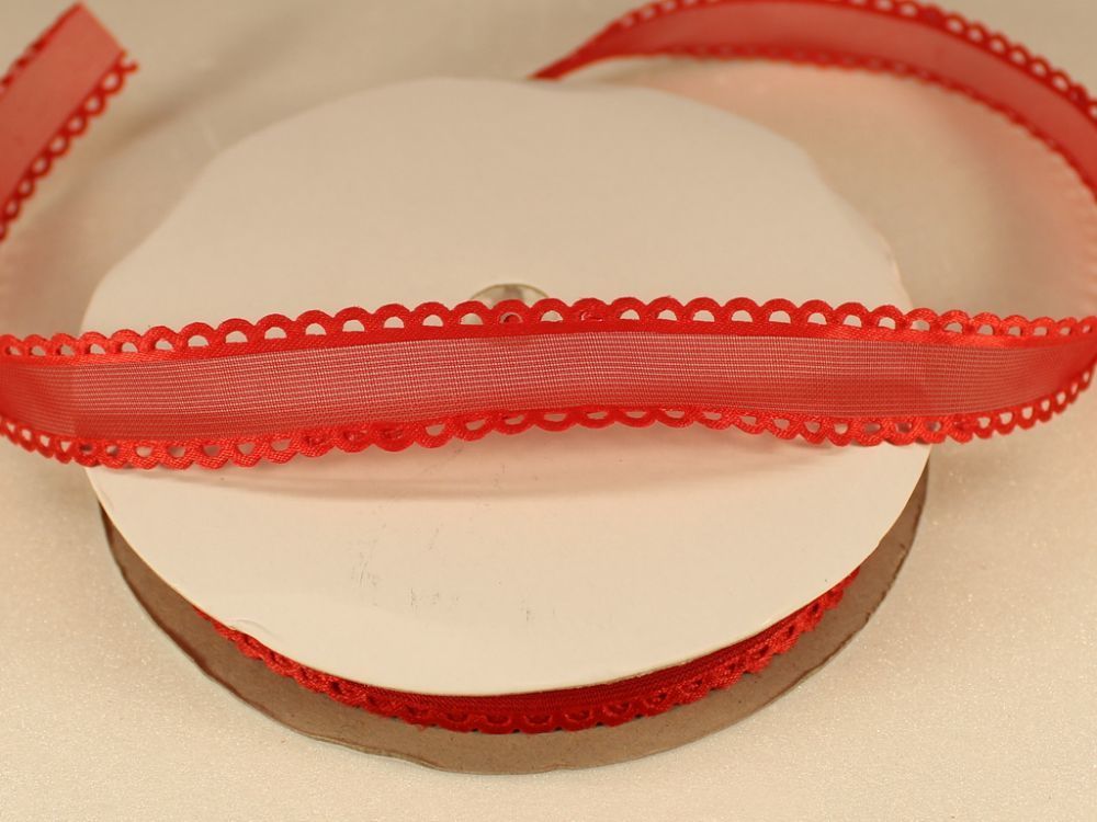 Лента декоративная, ширина 15 мм(213002), цвет: №3 красный (бобина 20+-0,3 ярдов)
