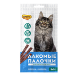 МНЯМС Лакомые палочки для кошек форель+лосось, 3*5 г