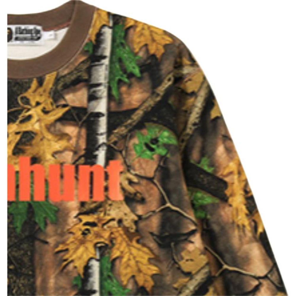 A Bathing Ape Forest Camo Wide Crewneck бежевый желтый