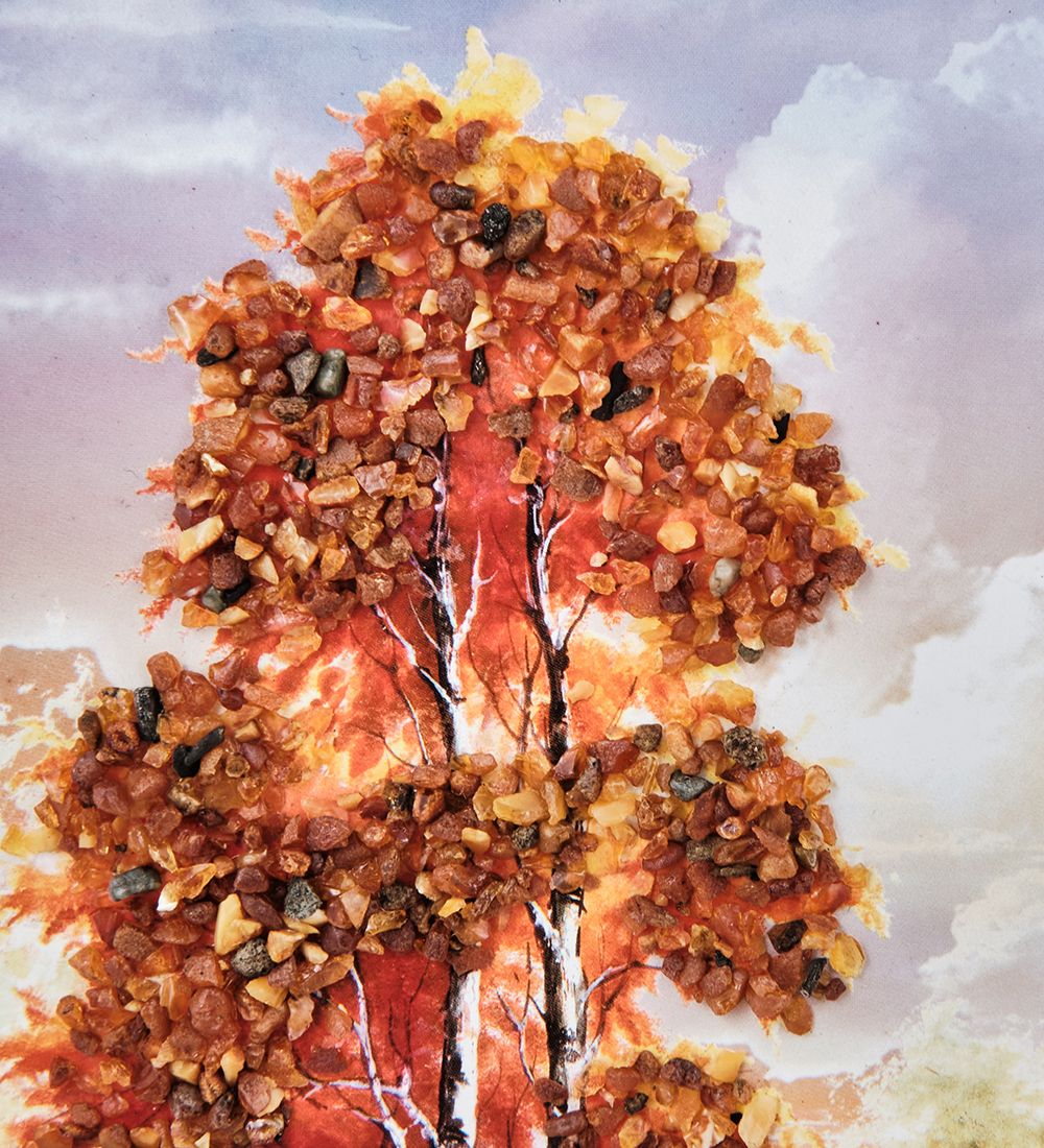 AMB-01/42 Картина «Голос воды» (с янтарной крошкой) пласт.рамка 33х42см